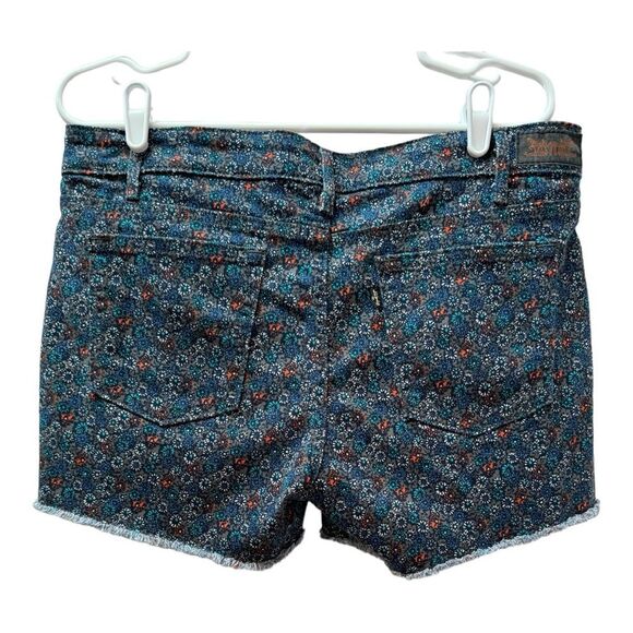 Levi's Gray Floral Daisy Denim  Preppy Boho Shorts Size 12 - Picture 2 of 10